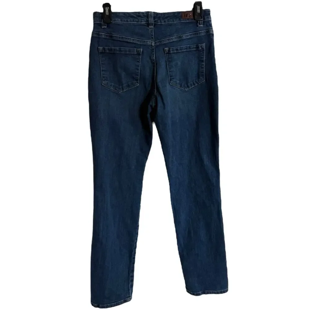 Lee Women's Straight Leg Jeans - Dark Blue Size 4 M Classic High Rise‎ Relaxed